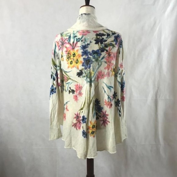 NWT Anthropologie Shawl-Collared Cardigan with Floral Print and Swing Hem Size M - Picture 2 of 16